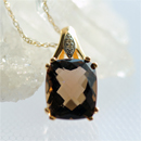 Smoky quartz x Diamond necklace / スモーキークォーツ、ダイアモンド